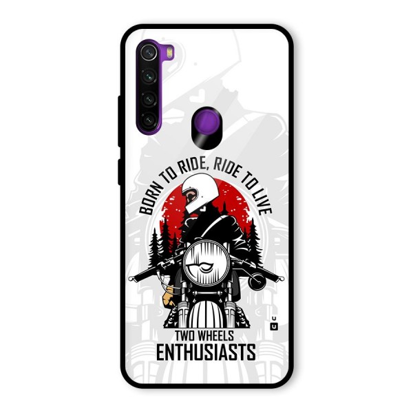 Ride To Live Glass Back Case for Redmi Note 8