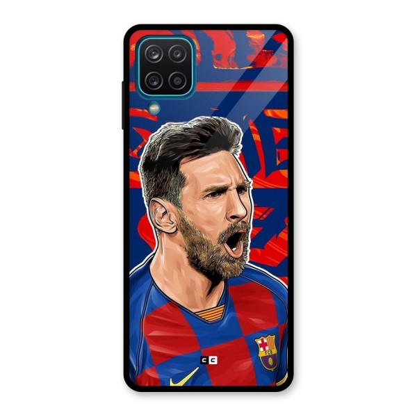 Roaring Soccer Star Glass Back Case for Galaxy A12