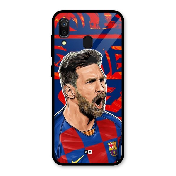 Roaring Soccer Star Glass Back Case for Galaxy A30