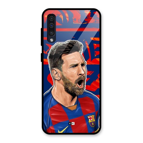 Roaring Soccer Star Glass Back Case for Galaxy A30s