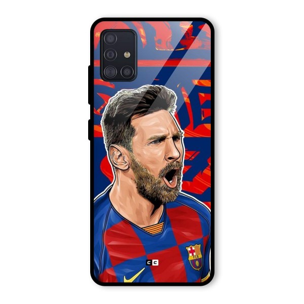 Roaring Soccer Star Glass Back Case for Galaxy A51