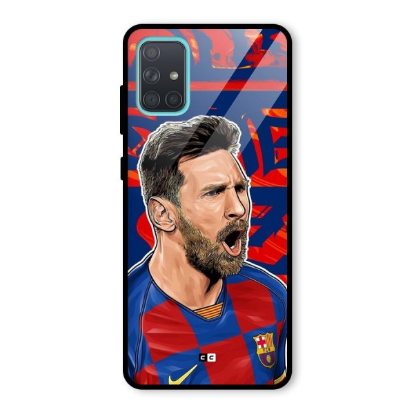 Roaring Soccer Star Glass Back Case for Galaxy A71