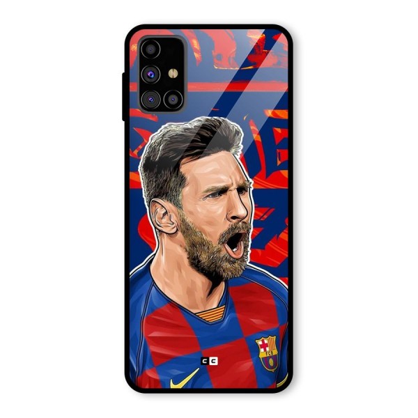 Roaring Soccer Star Glass Back Case for Galaxy M31s