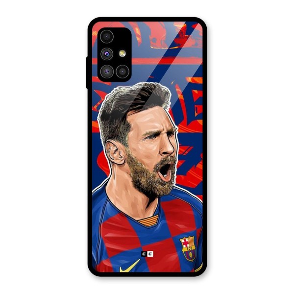 Roaring Soccer Star Glass Back Case for Galaxy M51