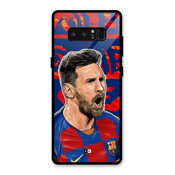 Roaring Soccer Star Glass Back Case for Galaxy Note 8