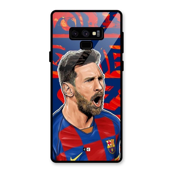 Roaring Soccer Star Glass Back Case for Galaxy Note 9