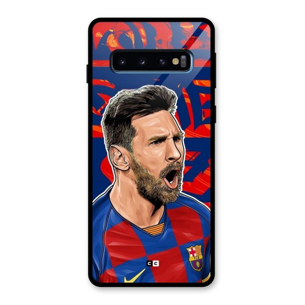 Roaring Soccer Star Glass Back Case for Galaxy S10