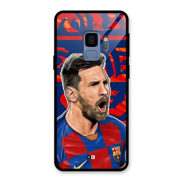 Roaring Soccer Star Glass Back Case for Galaxy S9