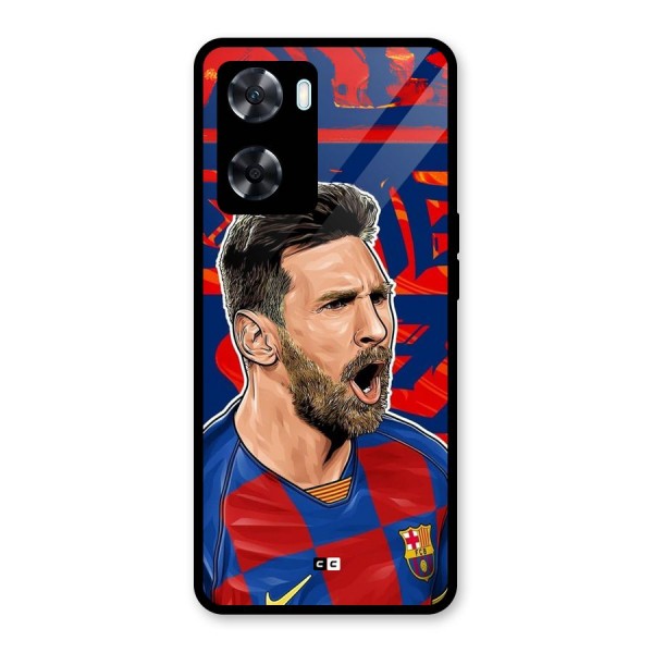 Roaring Soccer Star Glass Back Case for Oppo A77