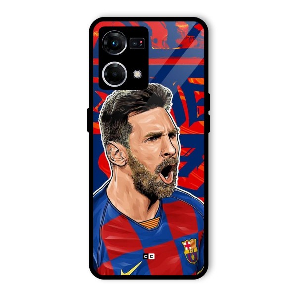 Roaring Soccer Star Glass Back Case for Oppo F21 Pro 4G
