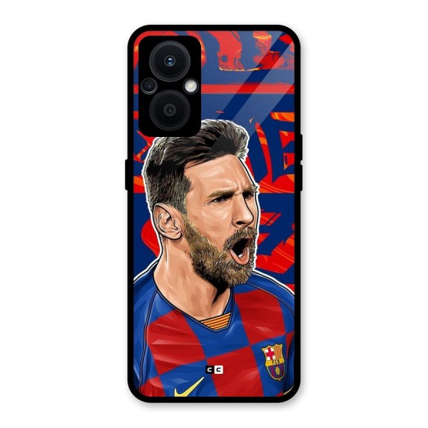Roaring Soccer Star Glass Back Case for Oppo F21s Pro 5G