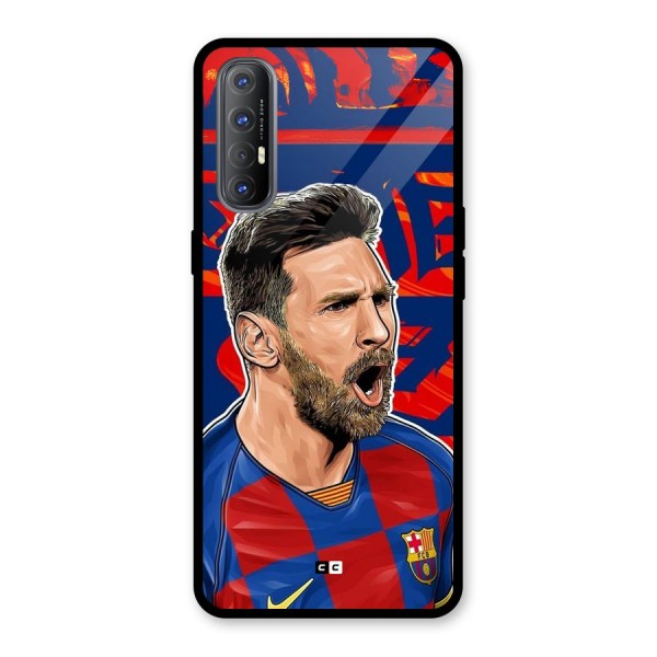 Roaring Soccer Star Glass Back Case for Oppo Reno3 Pro