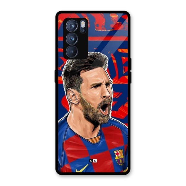 Roaring Soccer Star Glass Back Case for Oppo Reno6 Pro 5G