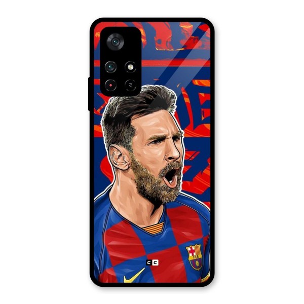 Roaring Soccer Star Glass Back Case for Poco M4 Pro 5G