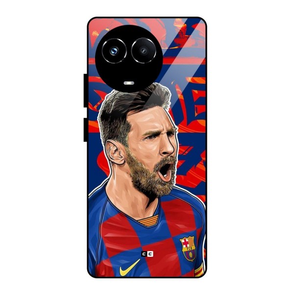 Roaring Soccer Star Glass Back Case for Realme 11X