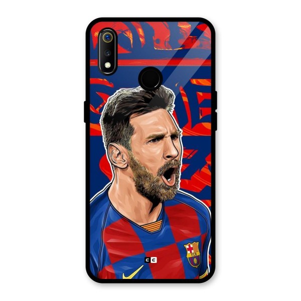 Roaring Soccer Star Glass Back Case for Realme 3