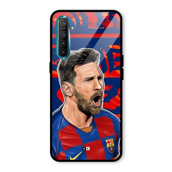 Roaring Soccer Star Glass Back Case for Realme X2