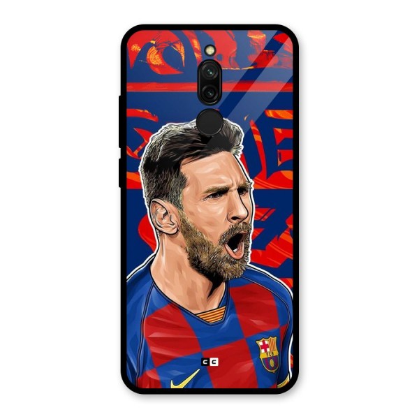 Roaring Soccer Star Glass Back Case for Redmi 8