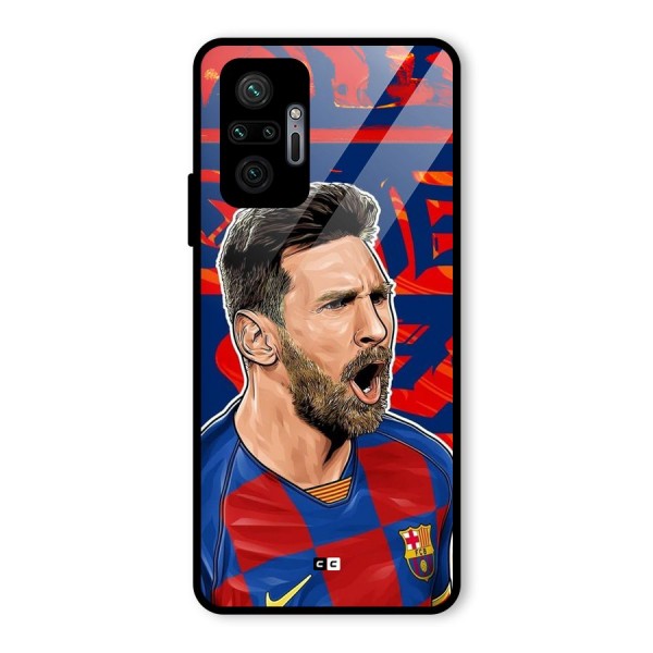 Roaring Soccer Star Glass Back Case for Redmi Note 10 Pro Max