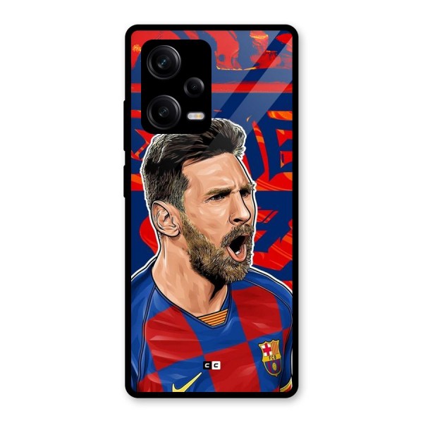 Roaring Soccer Star Glass Back Case for Redmi Note 12 Pro