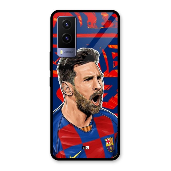 Roaring Soccer Star Glass Back Case for Vivo V21e 5G