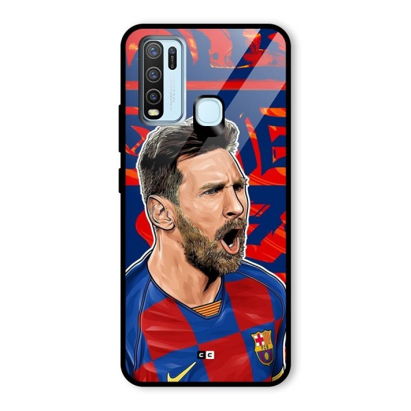 Roaring Soccer Star Glass Back Case for Vivo Y30