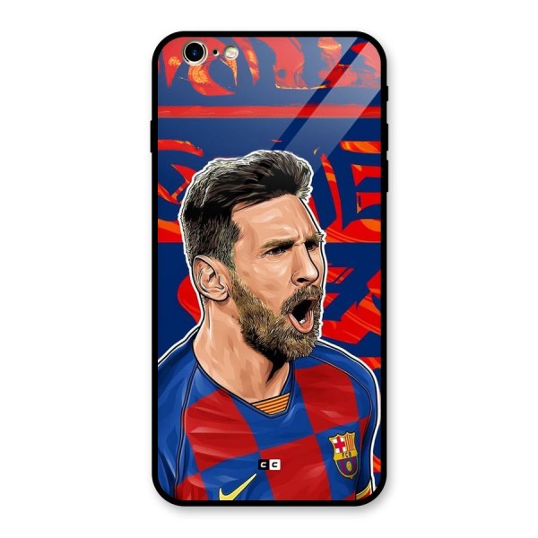 Roaring Soccer Star Glass Back Case for iPhone 6 Plus 6S Plus