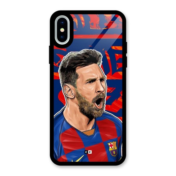 Roaring Soccer Star Glass Back Case for iPhone X