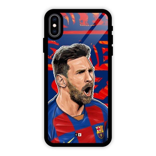 Roaring Soccer Star Glass Back Case for iPhone XS Max