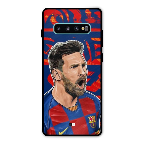 Roaring Soccer Star Metal Back Case for Galaxy S10 Plus