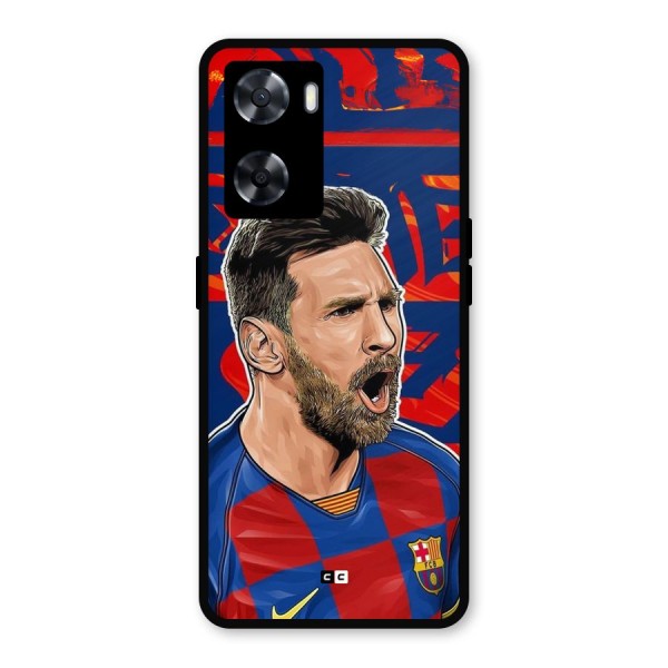 Roaring Soccer Star Metal Back Case for Oppo A57 2022