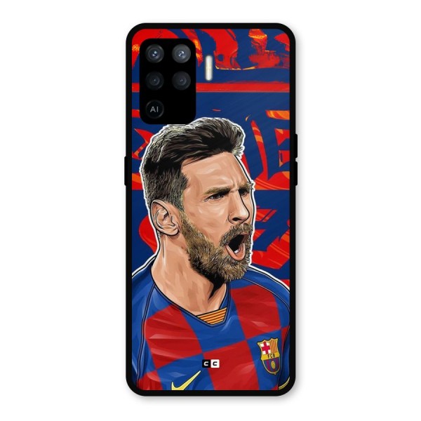 Roaring Soccer Star Metal Back Case for Oppo F19 Pro