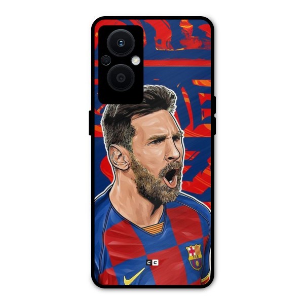 Roaring Soccer Star Metal Back Case for Oppo F21s Pro 5G