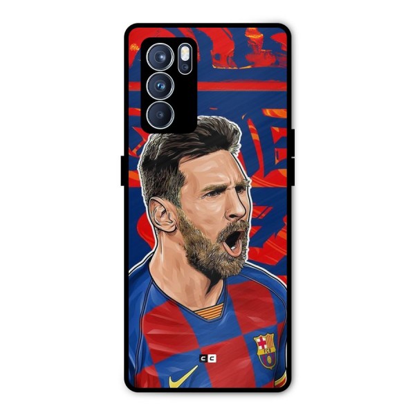 Roaring Soccer Star Metal Back Case for Oppo Reno6 Pro 5G