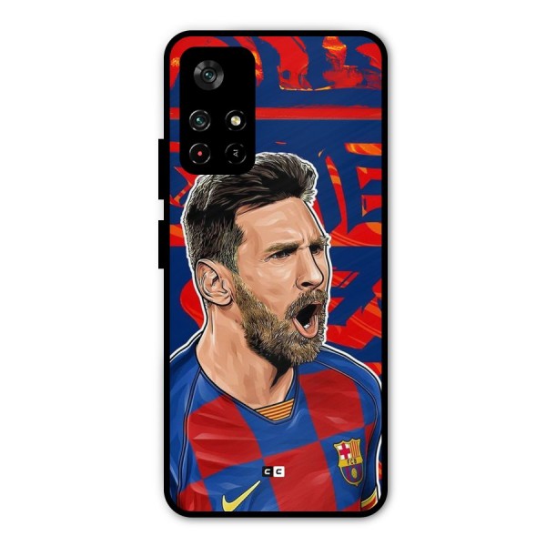 Roaring Soccer Star Metal Back Case for Poco M4 Pro 5G