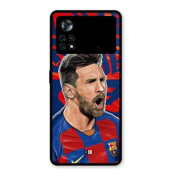 Roaring Soccer Star Metal Back Case for Poco X4 Pro 5G