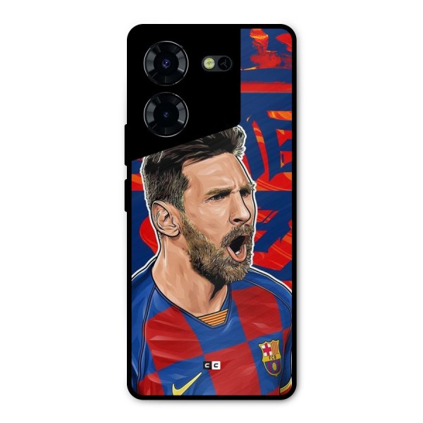 Roaring Soccer Star Metal Back Case for Tecno Pova 5 Pro 5G