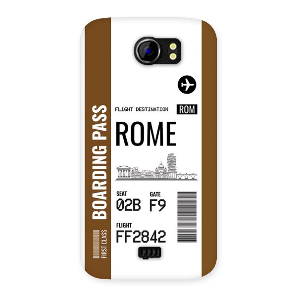 Rome Boarding Pass Back Case for Canvas 2 A110