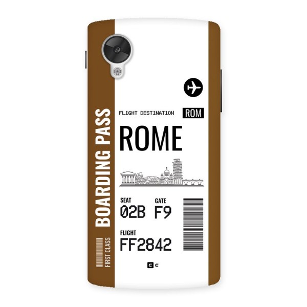 Rome Boarding Pass Back Case for Google Nexus 5