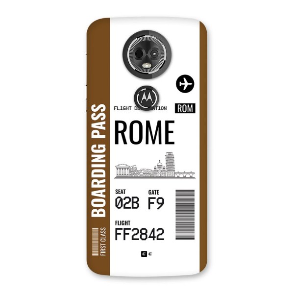Rome Boarding Pass Back Case for Moto E5 Plus