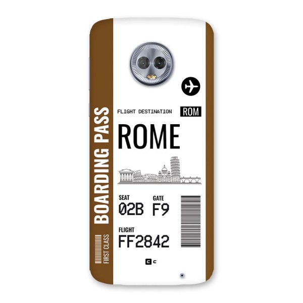 Rome Boarding Pass Back Case for Moto G6 Plus