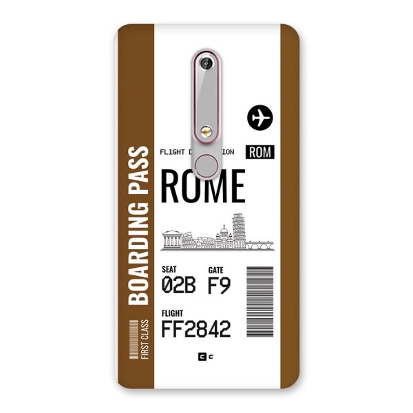 Rome Boarding Pass Back Case for Nokia 6.1