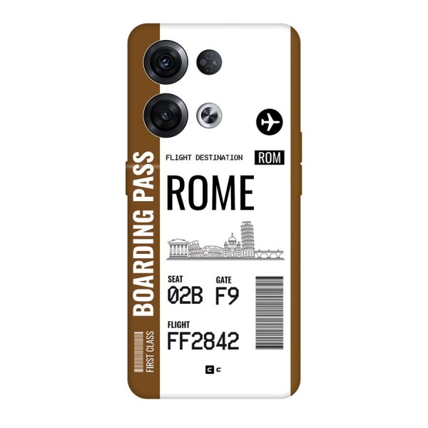 Rome Boarding Pass Back Case for Oppo Reno8 Pro 5G
