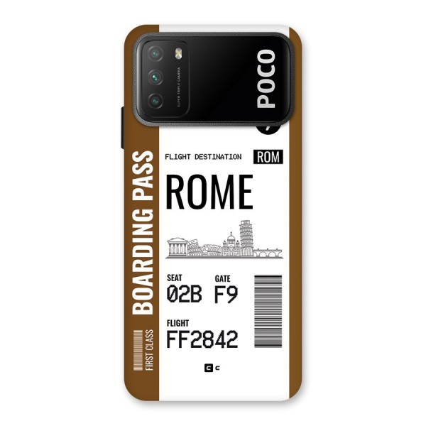 Rome Boarding Pass Back Case for Poco M3