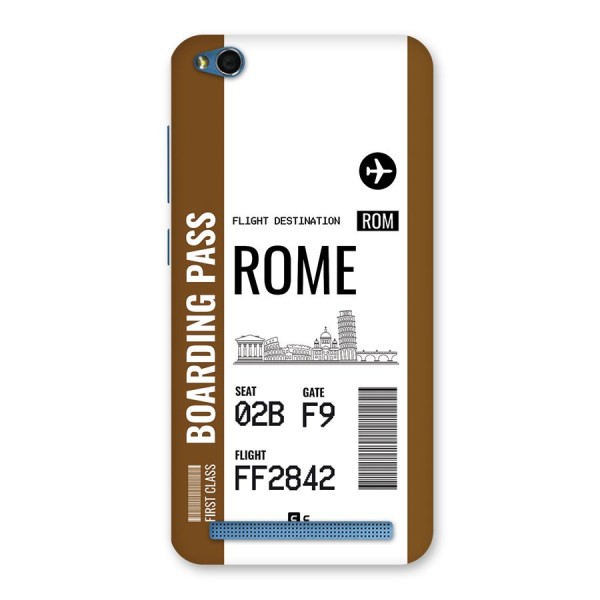 Rome Boarding Pass Back Case for Redmi 5A
