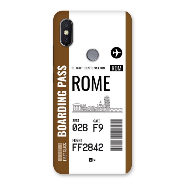 Rome Boarding Pass Back Case for Redmi Y2