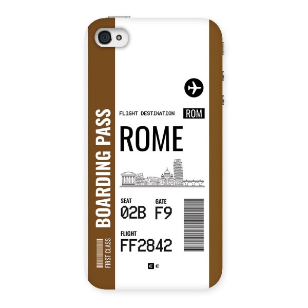 Rome Boarding Pass Back Case for iPhone 4 4s