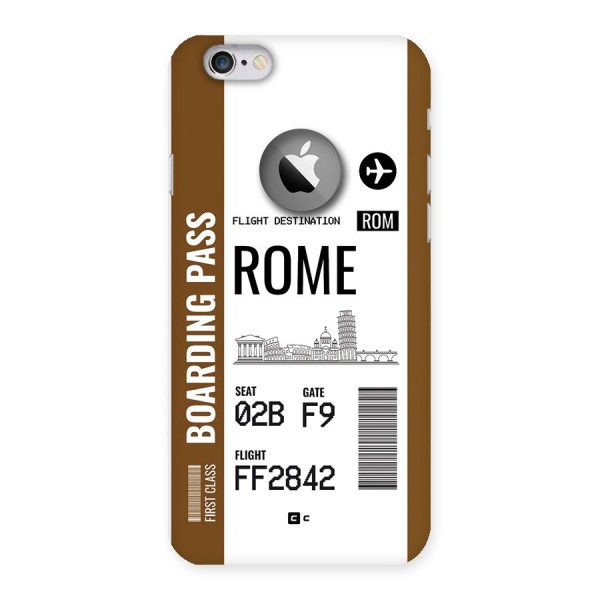 Rome Boarding Pass Back Case for iPhone 6 Logo Cut