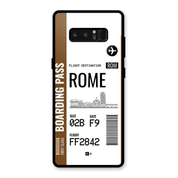 Rome Boarding Pass Glass Back Case for Galaxy Note 8