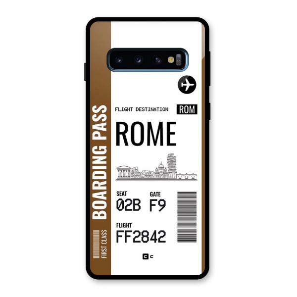 Rome Boarding Pass Glass Back Case for Galaxy S10
